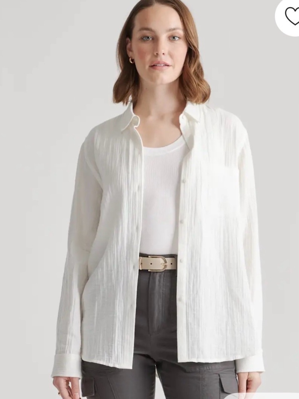 Quince Organic Cotton Gauze Button Down Shirt